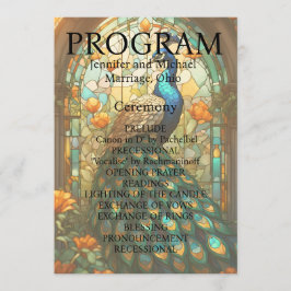 Placa do Programa de Vidro de Casamento de Peacock