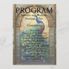 Placa do Programa de Vidro de Casamento de Peacock