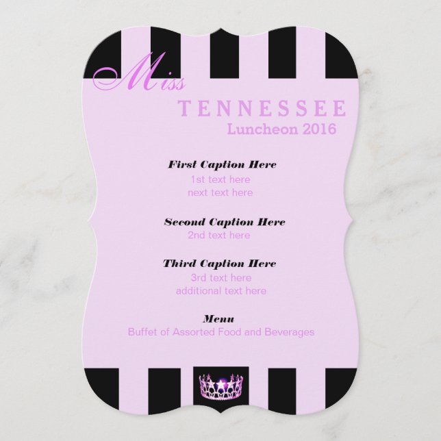 Placa do Programa Miss USA Orchid Black Stripe Lun (Frente)