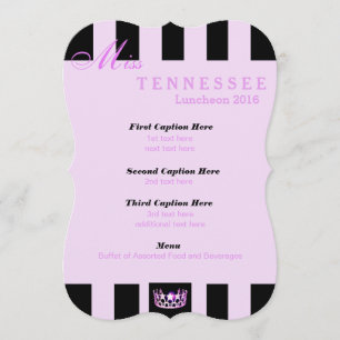 Placa do Programa Miss USA Orchid Black Stripe Lun