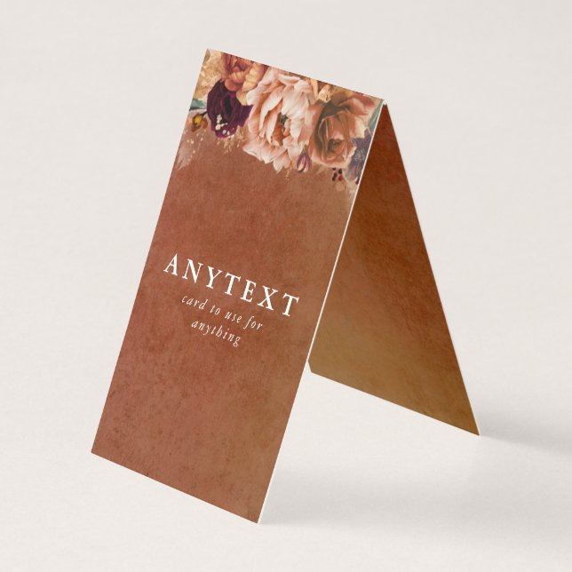 Placa Dobrada De Boho Floral Terracotta (Verso)