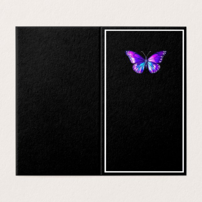 Placa Dobrada de Borboleta Holográfica Moderna Pre (Exterior Desdobrado)