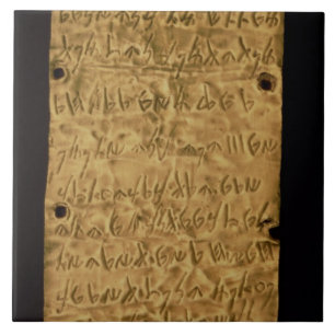 Placa Dourado com inscrição do Phoenician, do