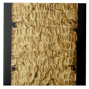 Placa Dourado com inscrição "longa" de Etruscan