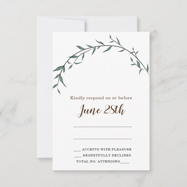 Placa E Envelope Rsvp Judaico Folha Incrível (Frente)