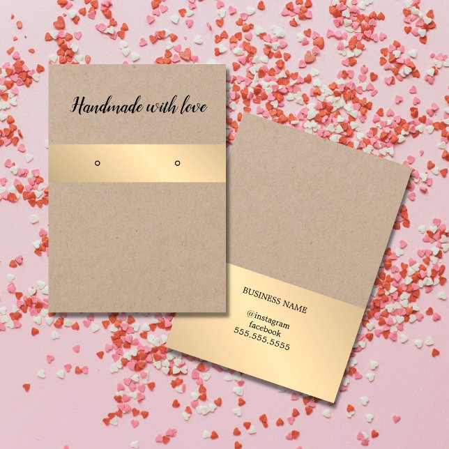 Placa Elegante Kraft Ouro Stripe Elegante (Criador carregado)