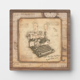 Placa Escrita Vintage. Presente de Autor/Escritor