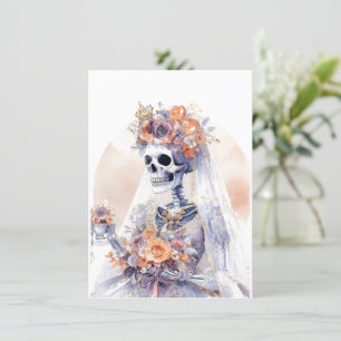 Placa esquelética de aquarela do Halloween