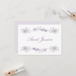 Placa Floral de Lugar Plano de Lavanda Lilar