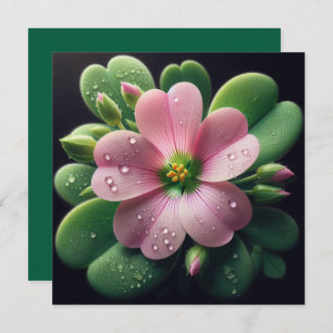 Placa Floral Rosa e Verde-Oxalis