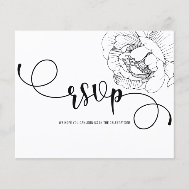 Placa Floral/RSVP de Orçamento. Flyer (Frente)
