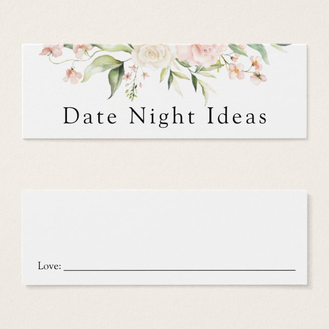 Placa Florals Blush da Ideia da Noite de Data (Frente & Verso)