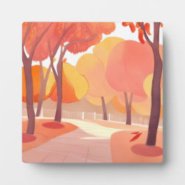 Placa Folhagem de Folhagem de outono | Abstrato Watercol