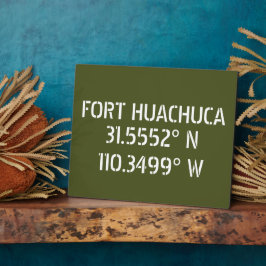 Placa Fort Huachuca Tabletop Longitude Latitude