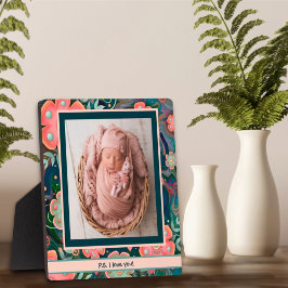Placa Foto bonito, cor-de-rosa, em forma de branco, pers