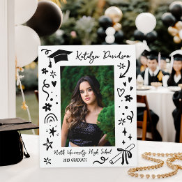 Placa Foto de Formatura com Doodle Personalizado