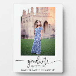 Placa Foto de Graduação de Script Elegante Moderno