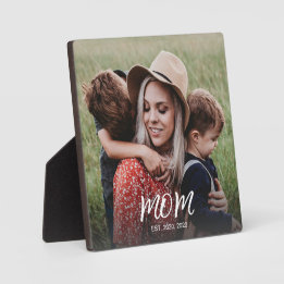 Placa Foto de Script Moderno Estabelecida pela Mãe Perso