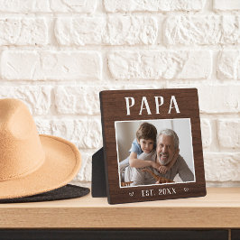 Placa Foto do Avô Rustic Personalized Papa