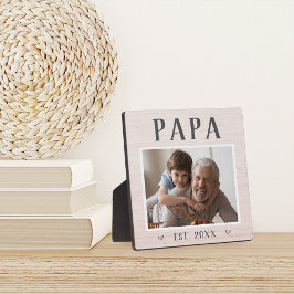 Placa Foto do Avô Rustic Personalized Papa