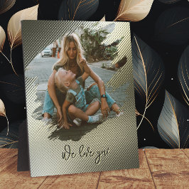 Placa Foto Família Amor Metallic Pincelada