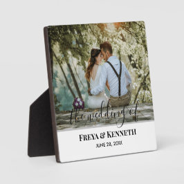 Placa Foto personalizada de casamento com caligrafia mod
