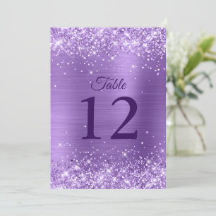Placa Glittery Light Purple Número 5x7