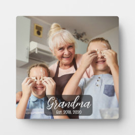 Placa Grandma Est. White script photo