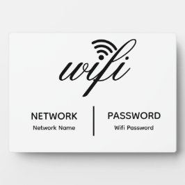 Placa Guia Informações sobre Senha de Rede Wifi Elegante