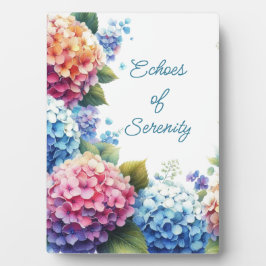 Placa Hydrangeas Serenity Tabletop Plaque with Easel