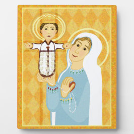 Placa Jesus e Mary Rosary