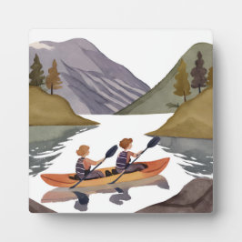 Placa Kayak Ride no lago | Serra Natureza Aquarela