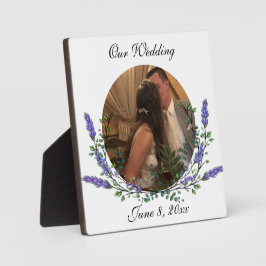 Placa Lavanda e Eucalipto botânico floral púrpura