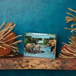 Placa Linda Escritura de Elefante, Plaque Luke 6:31