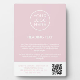 Placa Logotipo comercial rosa-claro
