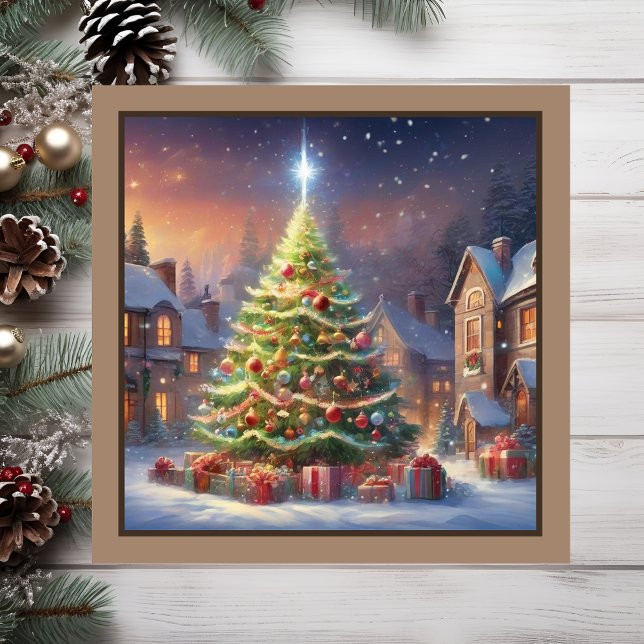 Placa Magnética de Árvore de Natal da Vila (Village Christmas tree.)