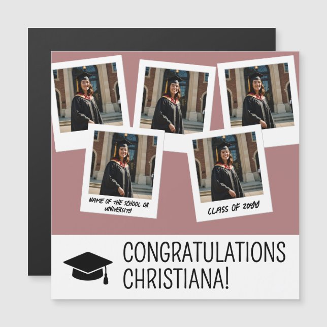 Placa Magnética de Estilo de Instantâneo de Gradua (Frente/Verso)