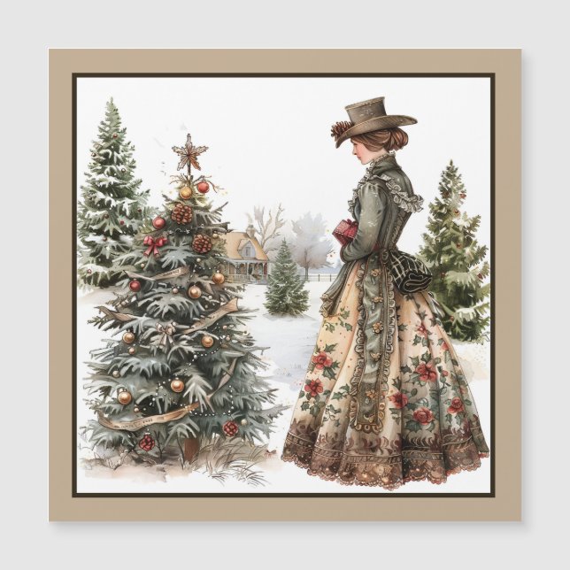 Placa magnética de natais vintages (Frente)