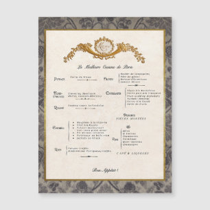 Placa Magnética do Decor do Menu Francês