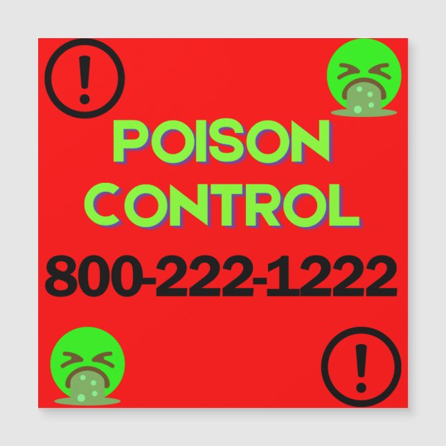 Placa Magnética do Fridge Control Number Poison (Frente)