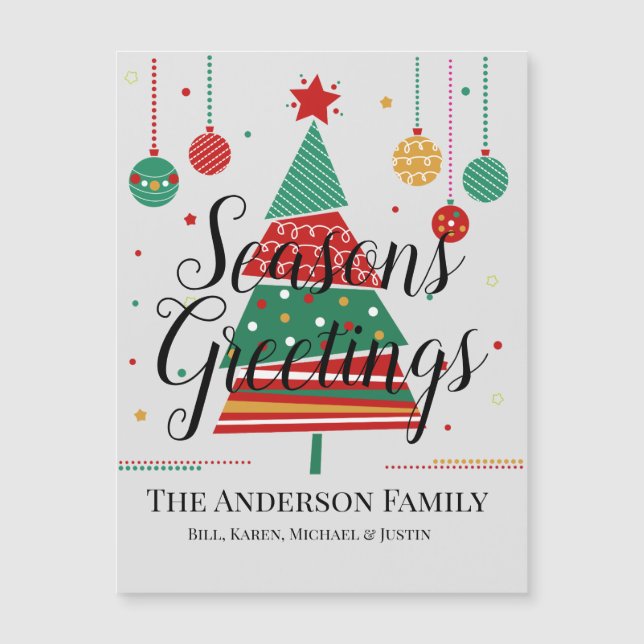 Placa Magnética Personalizável da Árvore de Natal  (Frente)