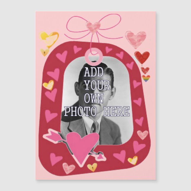 Placa magnética personalizável do dia de os namora (Frente)