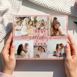 Placa Melhor Mãe Alguma Vez Colagem Fotográfica Rosa De 