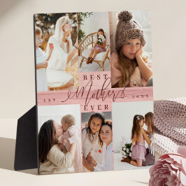 Placa Melhor Mãe Alguma Vez Colagem Fotográfica Rosa De 