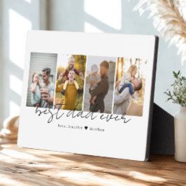 Placa Melhor Pai De 4 Fotos Personalizadas