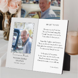 Placa Memorial Sign Remembrance Poem and Photo Display