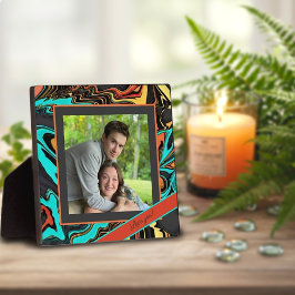 Placa Mensagem Personalizada de Foto Moderna de Abstrato