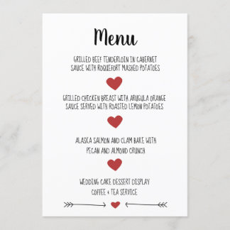 PLACA MENU DE CASAMENTO ROMÂNTICO