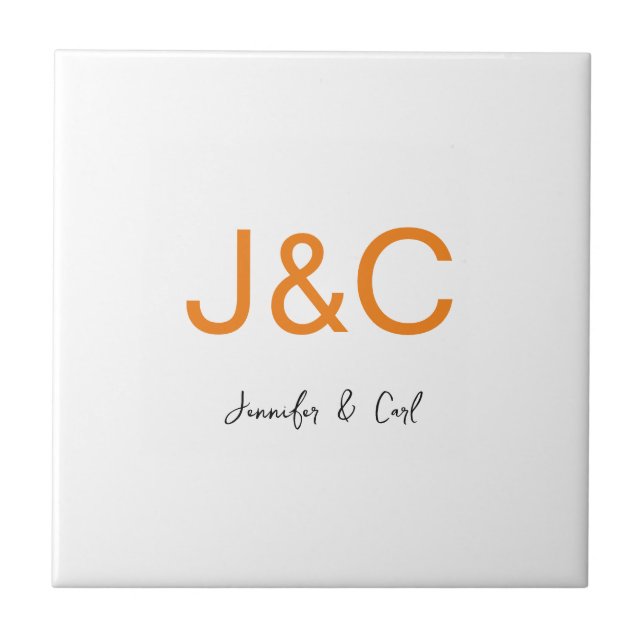 Placa minimalista de monograma clássico profission (Frente)