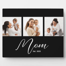 Placa Mom Established Elegant Script Black 3 Photo